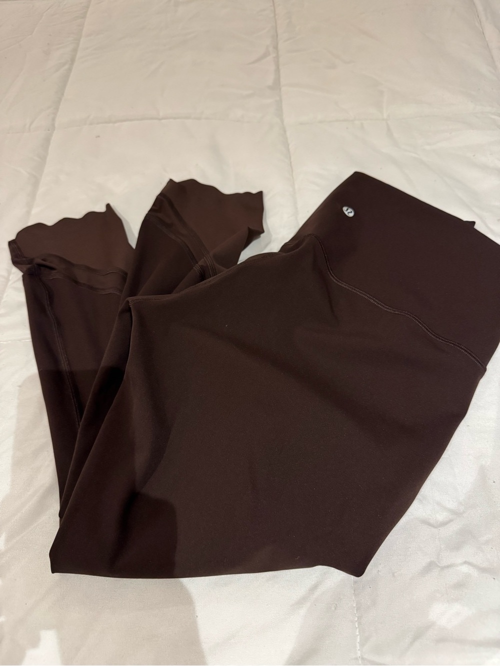 lululemon athletica Dark Brown Workout Leggings with Scalloped Hem